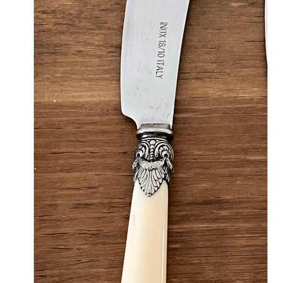 (6) Italian Butter Spreaders INOX 18/10 Stainless Steel Ornate Handle Flatware - Picture 1 of 7